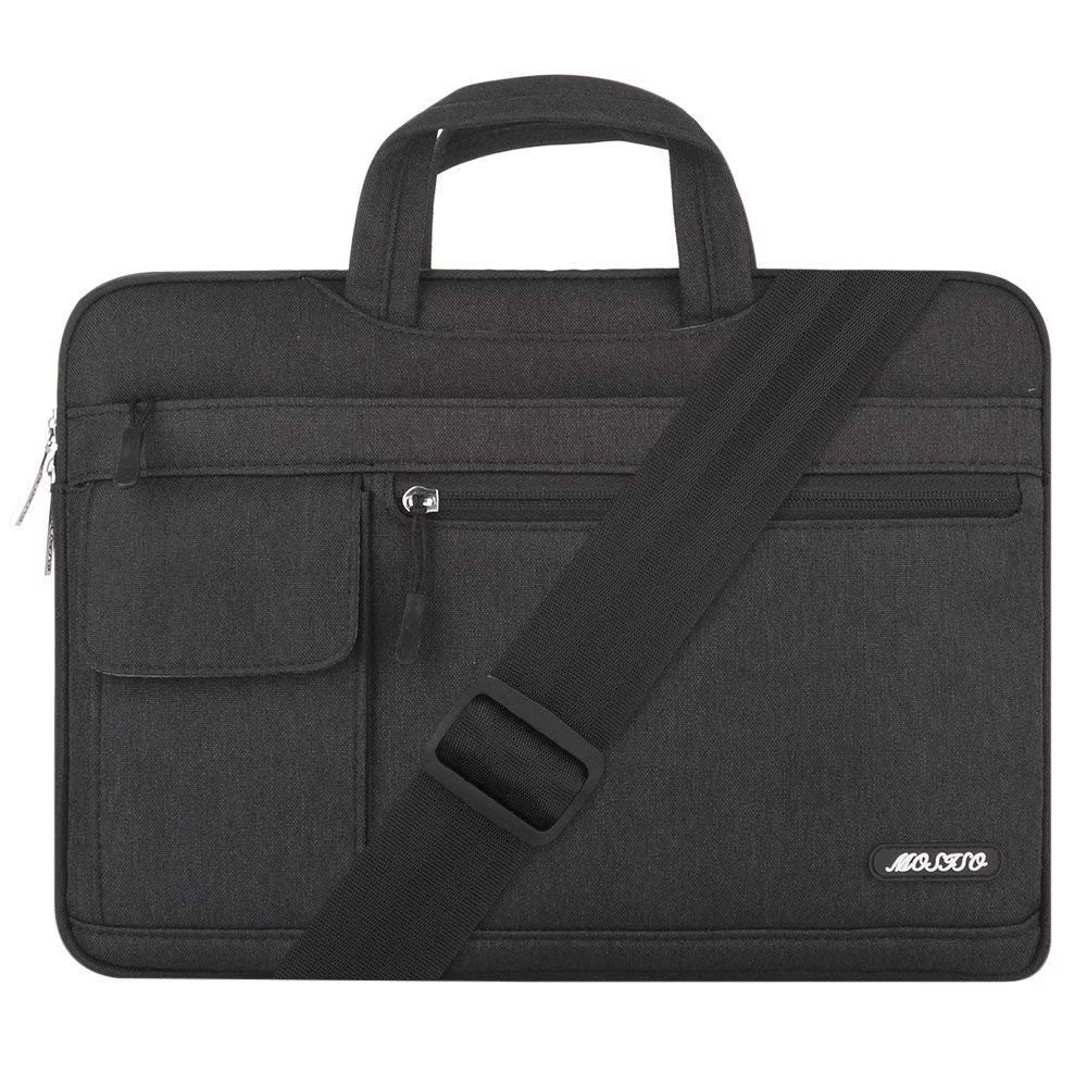 Padded Polyester 13.3" Laptop Messenger Bag, Black