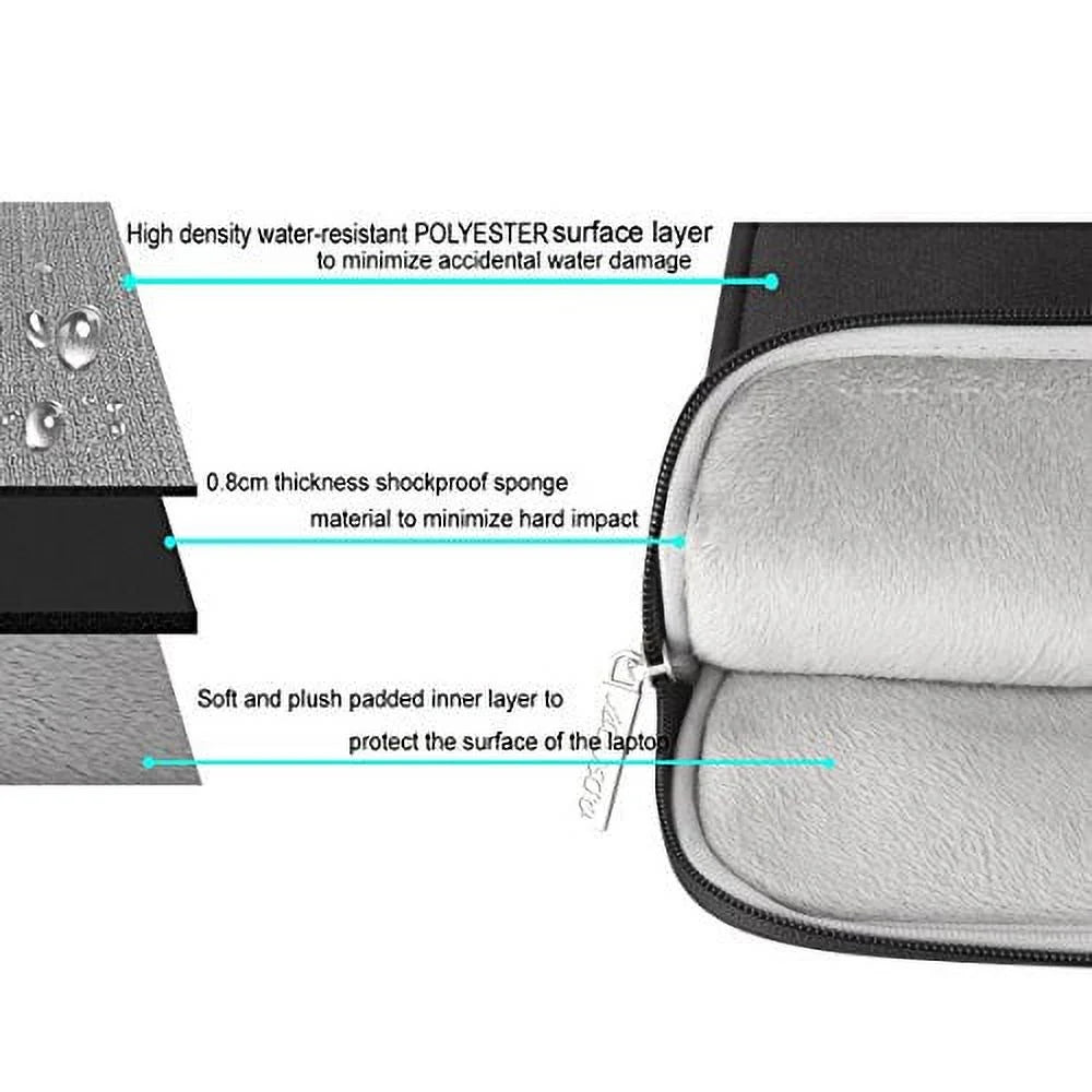 Padded Polyester 13.3" Laptop Messenger Bag, Black