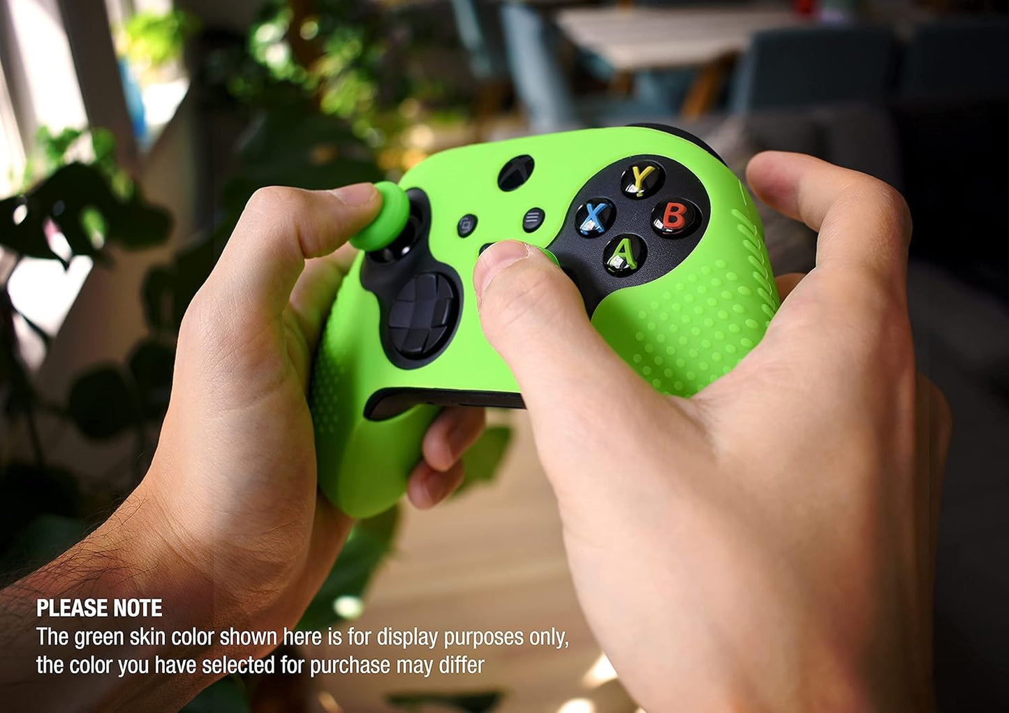 Foamy Lizard Seriespro Controller Skin for Xbox Series X & S Protector Ergonomic Soft Studded Anti-Slip Silicone Rubber Gel Grip Case, 1 Cover + 8 Raised Thumb Grip Caps (NOT for Elite 1/2) (Black)