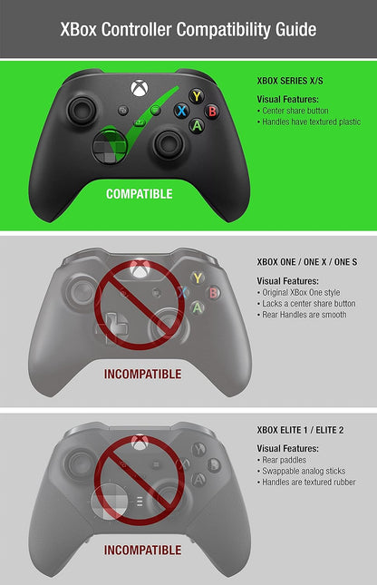 Foamy Lizard Seriespro Controller Skin for Xbox Series X & S Protector Ergonomic Soft Studded Anti-Slip Silicone Rubber Gel Grip Case, 1 Cover + 8 Raised Thumb Grip Caps (NOT for Elite 1/2) (Black)