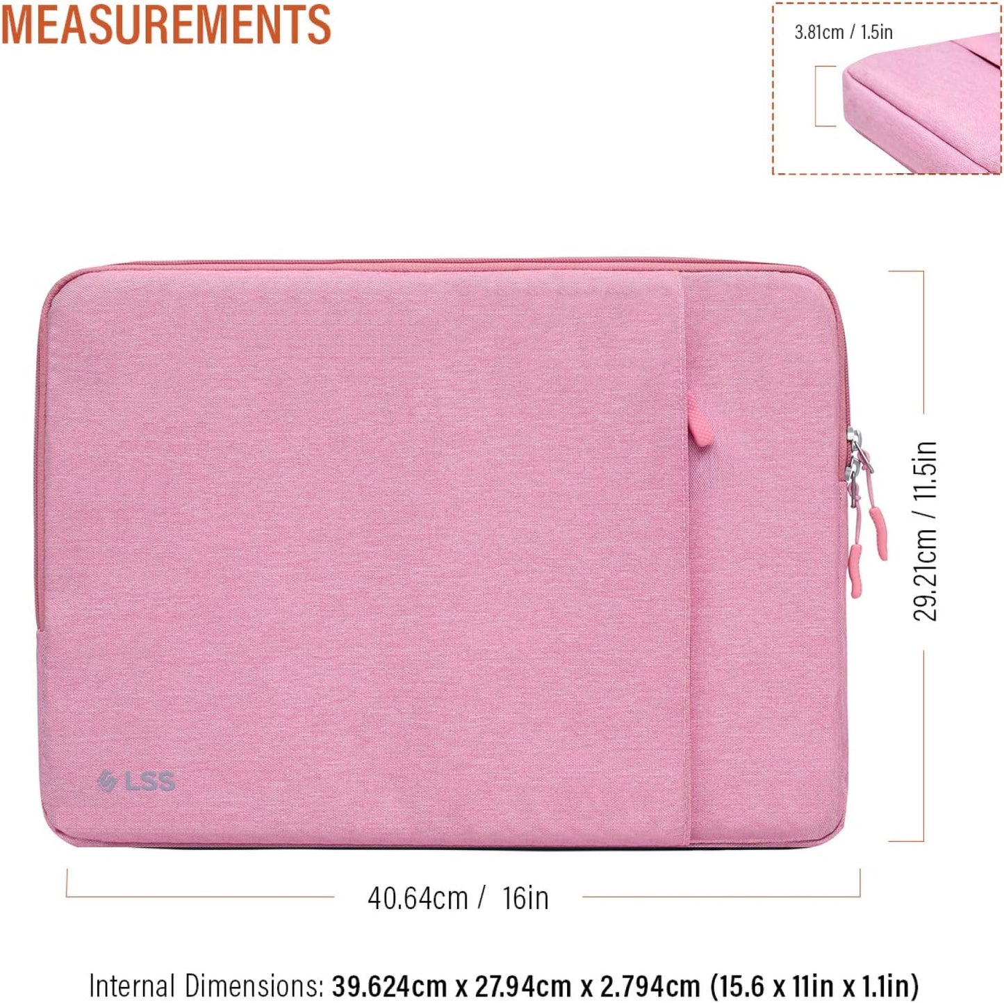 LSS Protective Laptop Sleeve for Men/Women - Stylish & Durable Sleeve Bag for 14"-15.6" Laptops - Cool Laptop Sleeve - Compatible with Macbook, Microsoft, Lenovo, HP, Dell, & More