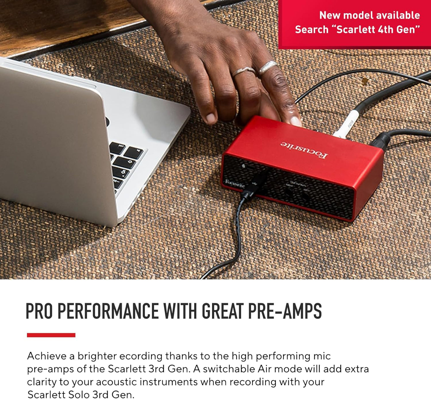 Focusrite Scarlett Solo Studio 3Rd Gen USB Audio Interface Bundle for the Guitarist, Vocalist or Producer with Condenser Microphone and Headphones for Recording, Songwriting, Streaming and Podcasting