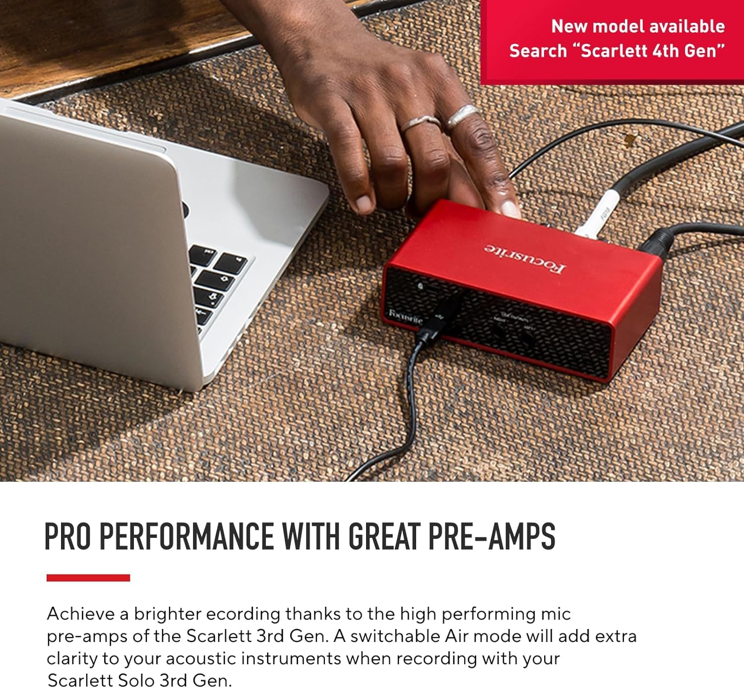 Focusrite Scarlett Solo Studio 3Rd Gen USB Audio Interface Bundle for the Guitarist, Vocalist or Producer with Condenser Microphone and Headphones for Recording, Songwriting, Streaming and Podcasting