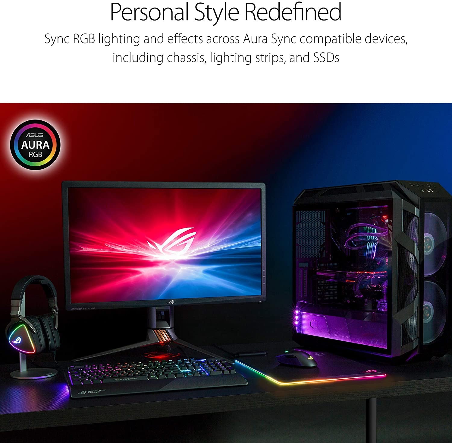 ASUS Wireless Optical Gaming Mouse for PC - ROG Gladius II | Right-Hand Grip | 12000 DPI Optical Sensor, 400 IPS, Omron Switches | 6 Programmable Buttons | Aura Sync RGB Lighting, ROG Armoury II