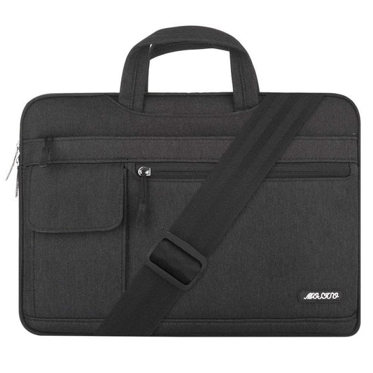 Padded Polyester 13.3" Laptop Messenger Bag, Black