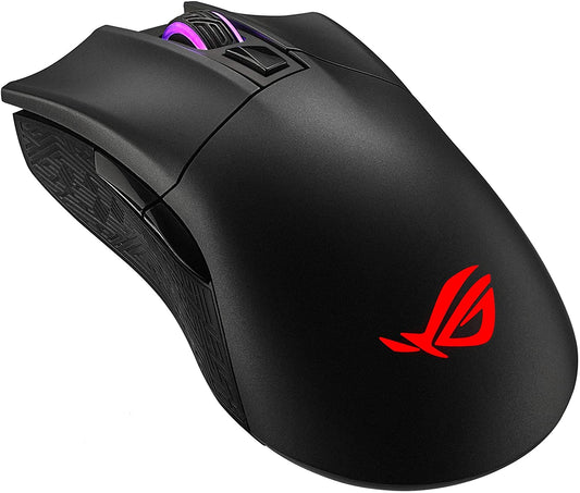 ASUS Wireless Optical Gaming Mouse for PC - ROG Gladius II | Right-Hand Grip | 12000 DPI Optical Sensor, 400 IPS, Omron Switches | 6 Programmable Buttons | Aura Sync RGB Lighting, ROG Armoury II